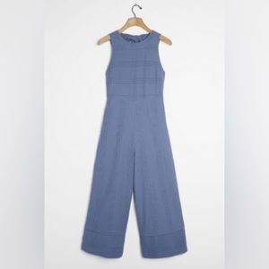 NWT Sancia Anthropologie Blue Eyelet Jumpsuit